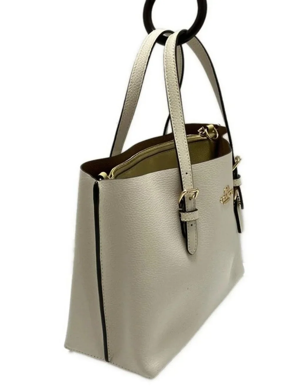 COACH Molly Tote 25 C4084 Cream Leather Tote Bag